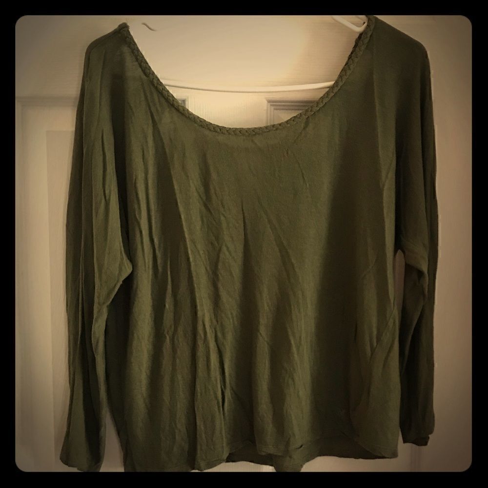 American Eagle medium green loose fit long sleeve